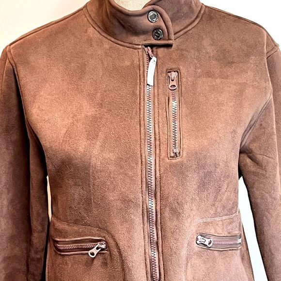 Moxie Equestrian Cavalero Techno Faux Suede Sherpa Stable Jacket Sz M - Picture 2 of 11